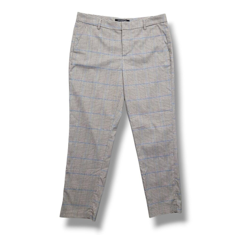 Liverpool Kelsey Trouser Womens 12 Houndstooth High Rise Ankle‎